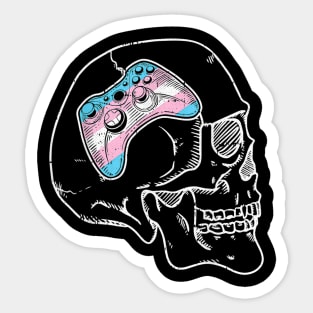 Videogame controller transgender pride skull lgbtq Sticker